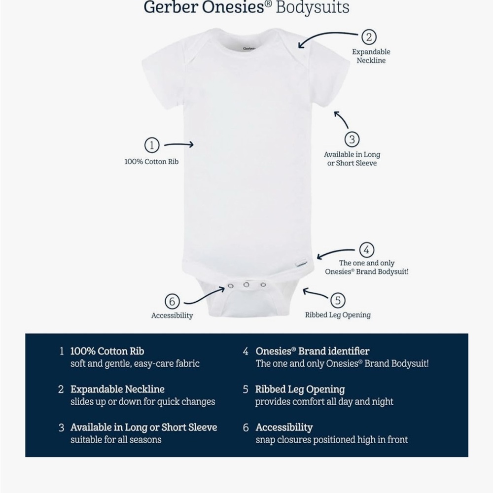 Gerber white Baby Bodysuit
